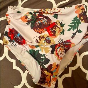 High Waist Floral Bikini Bottoms